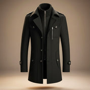 Callum Virgin Wool Coat | Men's Wool Overcoat | Classic Double-Breasted Winter Coat UK