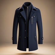 Callum Virgin Wool Coat | Men's Wool Overcoat | Classic Double-Breasted Winter Coat UK
