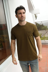Knit Texture Tee | T-Shirt | Men's Cotton Brown Casual Knitwear