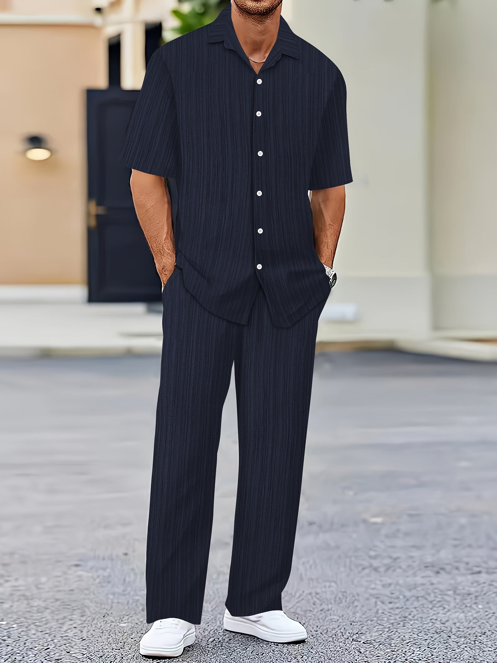 Elias Striped Two-Piece Summer Set | Men's Striped Two-Piece Summer Set | Casual Holiday Co-ord UK