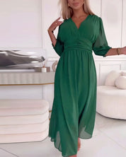 Mira Waisted Midi Dress | Women's Waisted Midi Dress | Elegant Fitted Occasion Dress UK