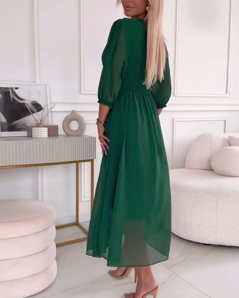 Mira Waisted Midi Dress | Women's Waisted Midi Dress | Elegant Fitted Occasion Dress UK