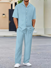 Elias Striped Two-Piece Summer Set | Men's Striped Two-Piece Summer Set | Casual Holiday Co-ord UK
