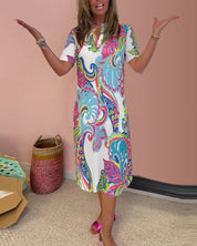 Aria Printed Shift Dress | Women's Fashion Dress | Elegant Casual Everyday Dress UK