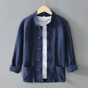 Ellis Mandarin Collar Shirt | Men's Oxford Button-Down Shirt | Smart Casual Formal Top UK