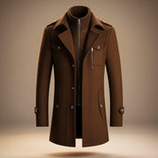 Callum Virgin Wool Coat | Men's Wool Overcoat | Classic Double-Breasted Winter Coat UK
