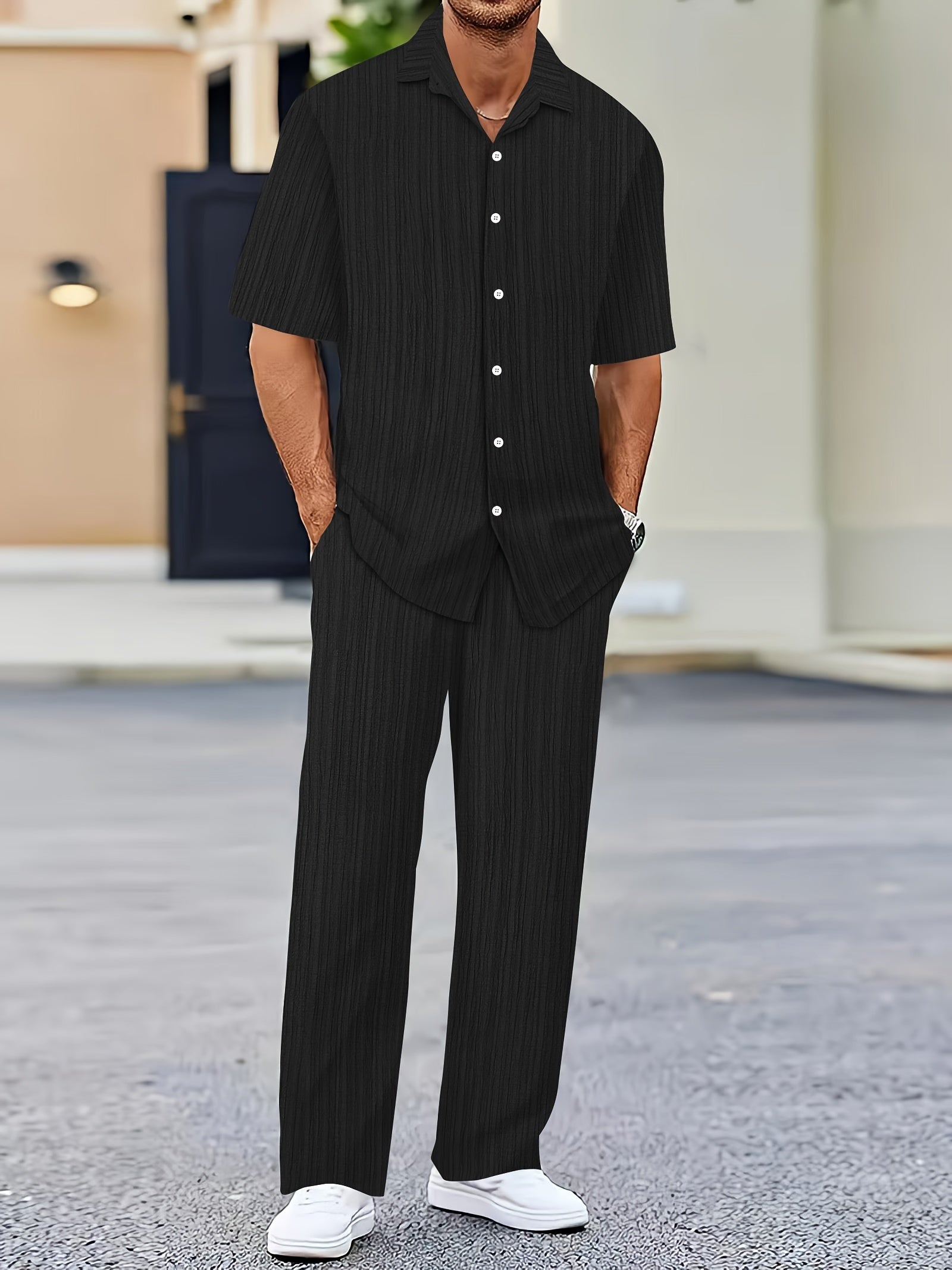 Elias Striped Two-Piece Summer Set | Men's Striped Two-Piece Summer Set | Casual Holiday Co-ord UK