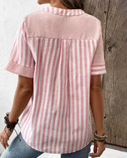 Anya Striped Blouse | Women's Striped Summer Blouse | Casual Relaxed Fit Top UK