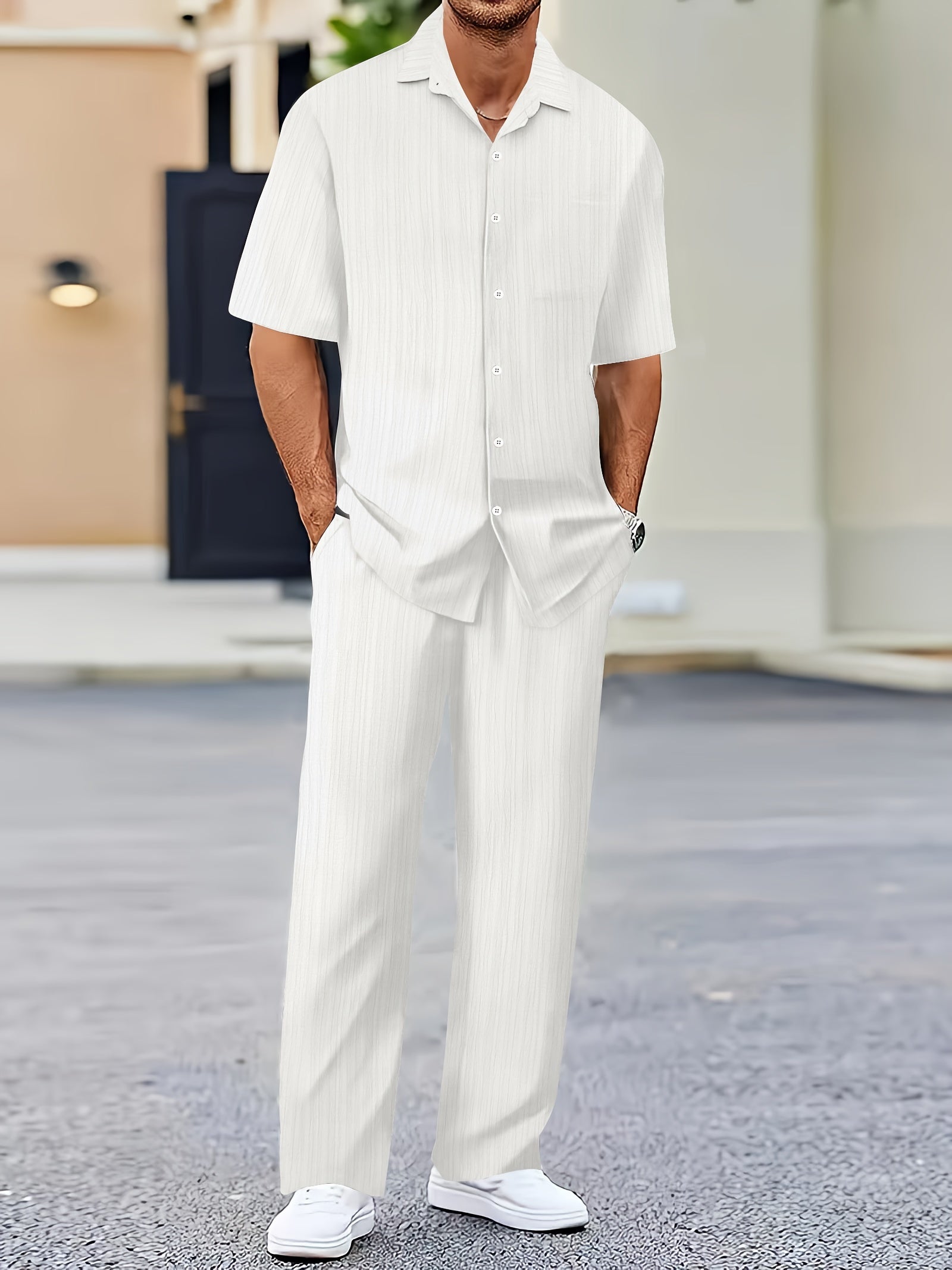 Elias Striped Two-Piece Summer Set | Men's Striped Two-Piece Summer Set | Casual Holiday Co-ord UK