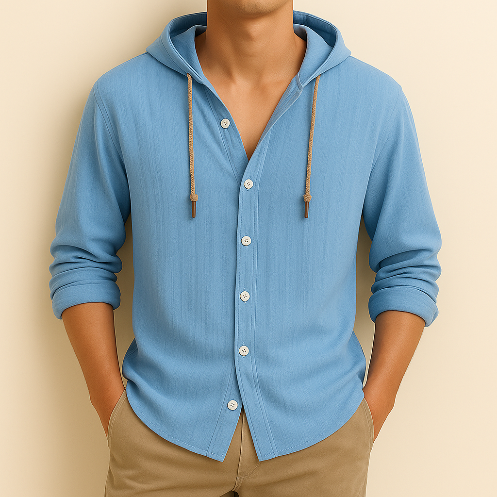 Briggs Hoodie Shirt | Men's Oxford Button-Down Shirt | Smart Casual Formal Top UK