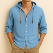 Briggs Hoodie Shirt | Men's Oxford Button-Down Shirt | Smart Casual Formal Top UK