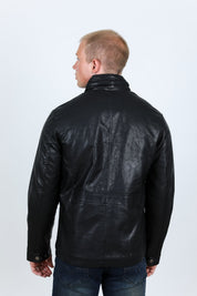 Faux Leather Biker Jacket | Men's Jacket | Men Faux Leather Biker Black Brown