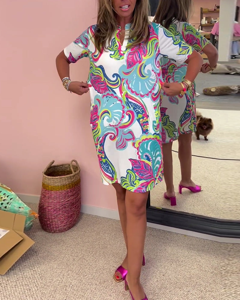Aria Printed Shift Dress | Women's Fashion Dress | Elegant Casual Everyday Dress UK