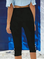 Clara Polished Stretch Capri | Women's Polished Stretch Capri Trousers | Smart Cropped Bottoms UK