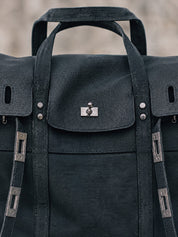 Lucienne Canvas Tote Bag – Premium Structured Handbag with Flap Detail and Gold Hardware