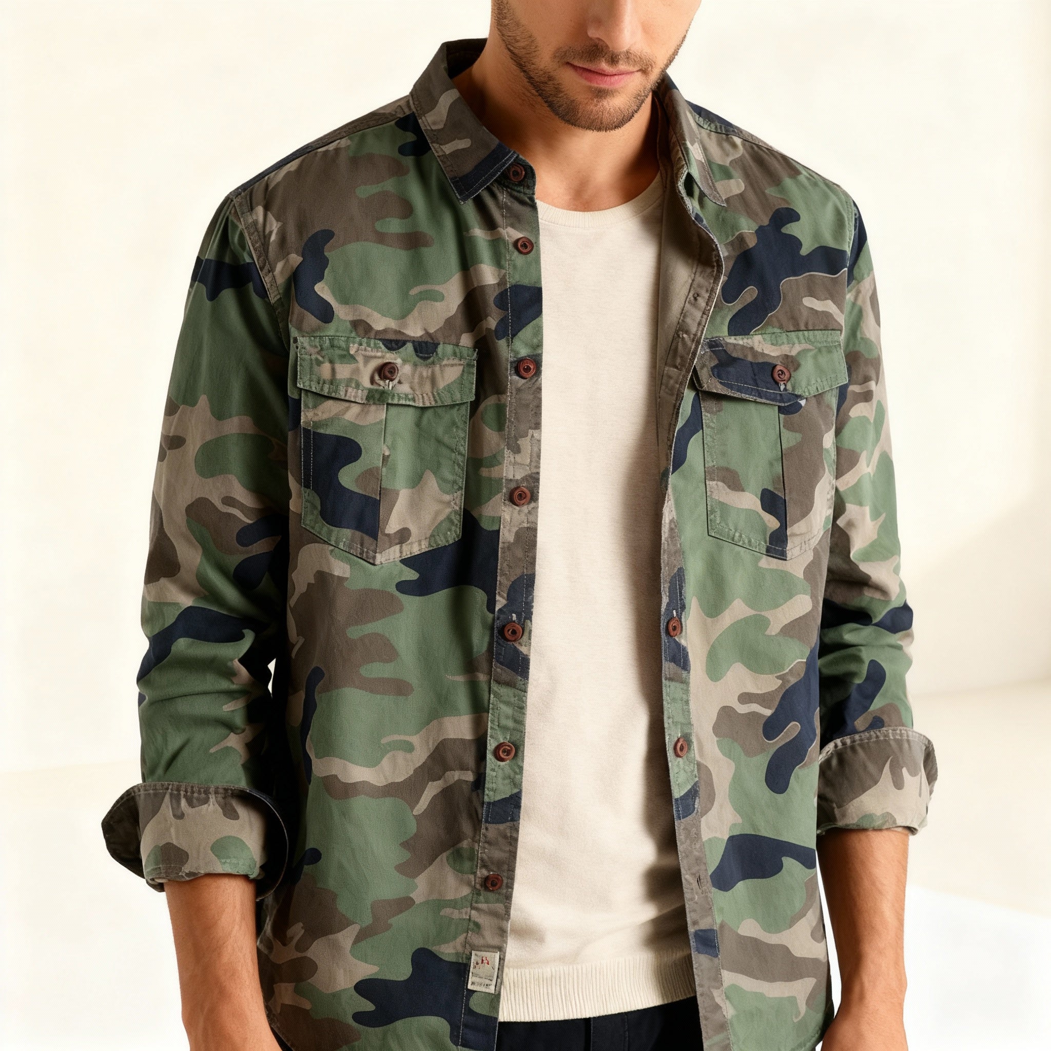 Kellan Camo Jacket | Men's Camouflage Military Jacket | Cargo Utility Outerwear UK