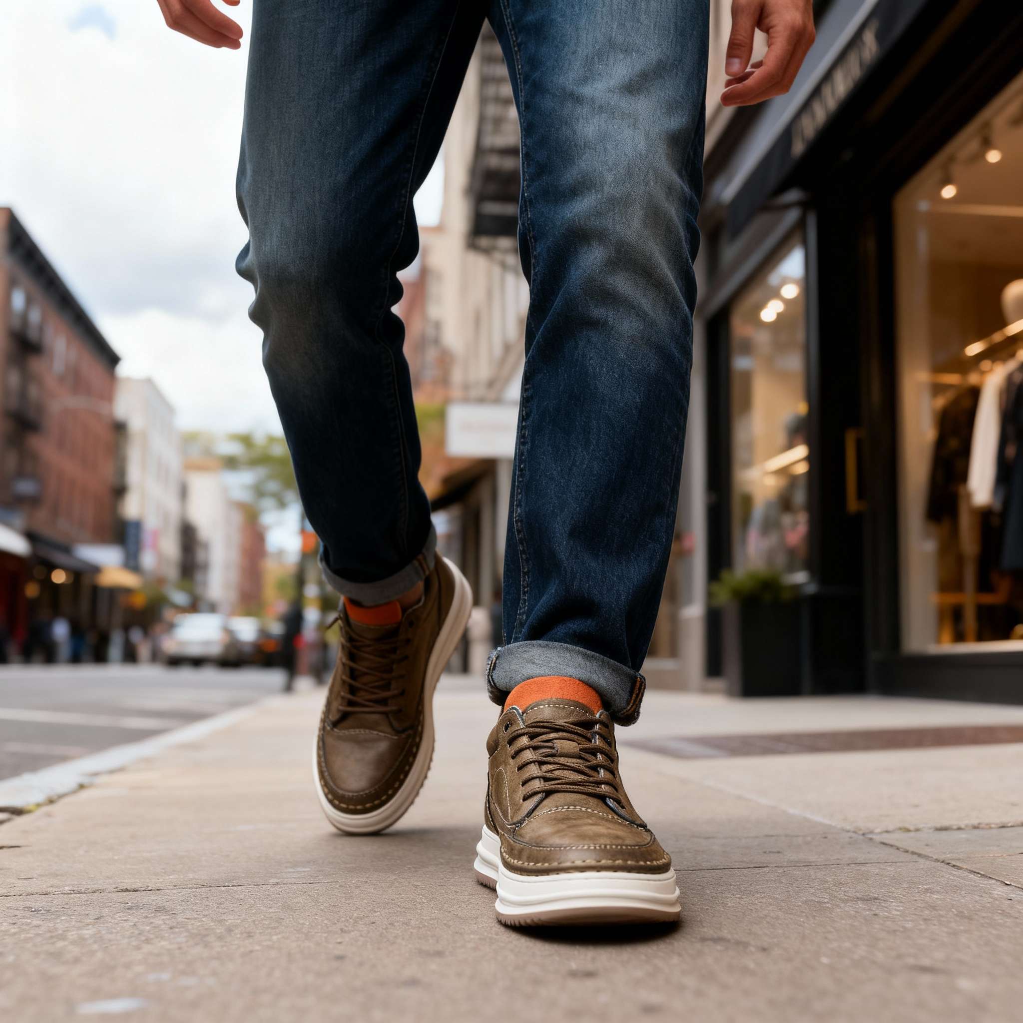 Zane Leather Trainers | Men's Genuine Leather Trainers | Smart Casual Fashion Shoes UK