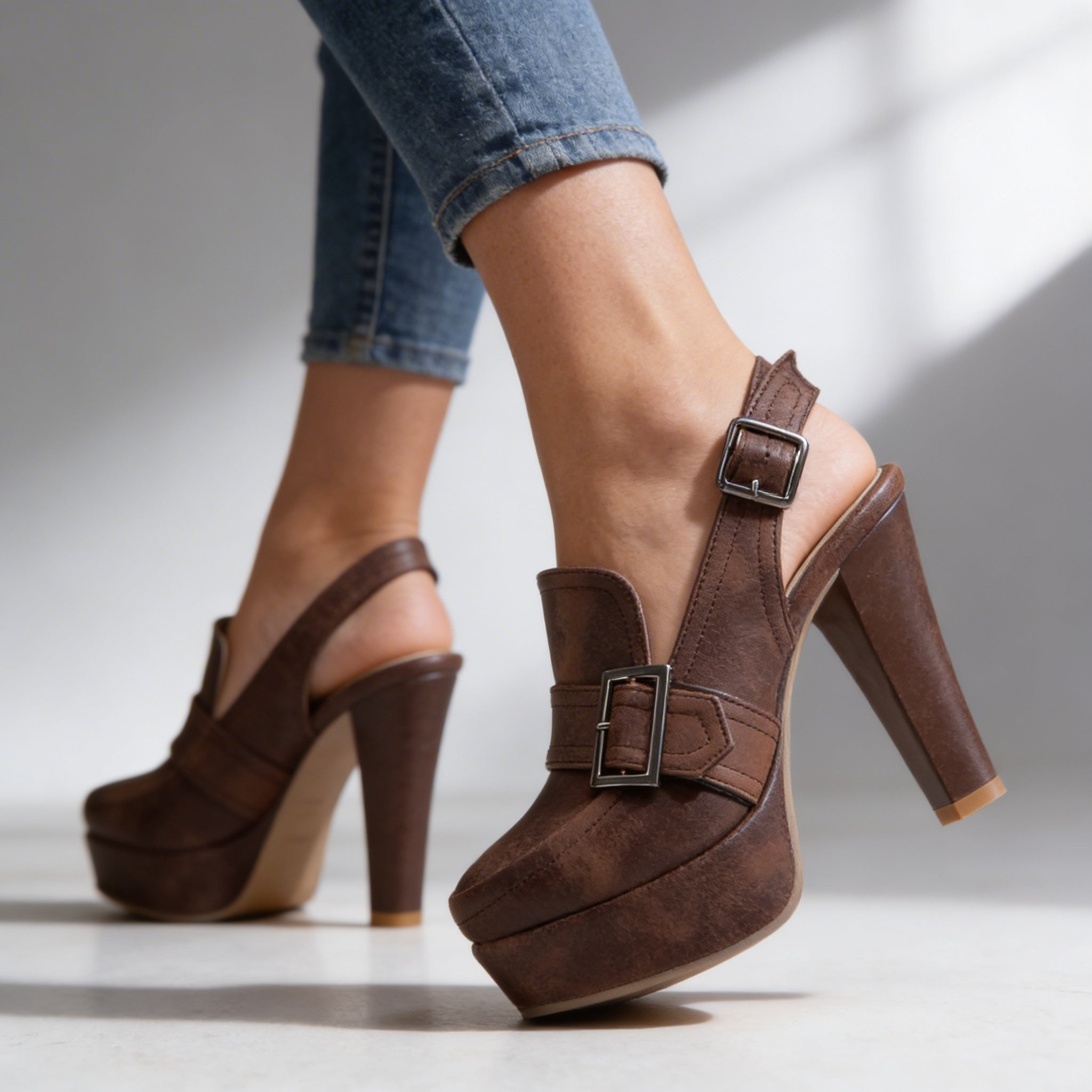 Halton Slingback Block Heels | Women's Woven Slingback Loafers | Smart Summer Flat Shoes UK