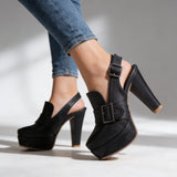 Halton Slingback Block Heels | Women's Woven Slingback Loafers | Smart Summer Flat Shoes UK