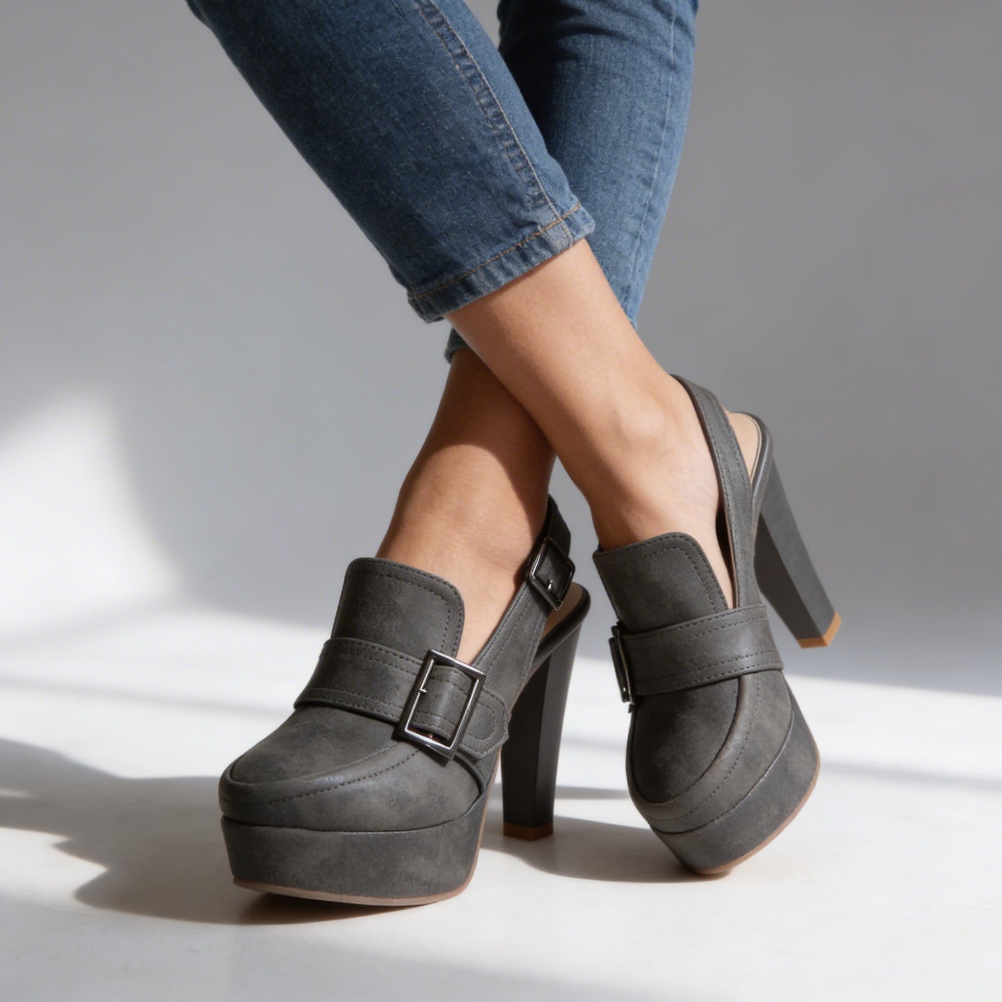 Halton Slingback Block Heels | Women's Woven Slingback Loafers | Smart Summer Flat Shoes UK