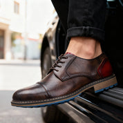 Marlowe Cap-Toe Derbies | Men's Classic Smart Shoes | Genuine Leather Smart Casual UK