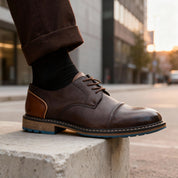 Milo Cap-Toe Derbies | Men's Classic Smart Shoes | Genuine Leather Smart Casual UK