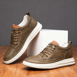 Rex Breeze Leather Trainers | Men's Genuine Leather Trainers | Smart Casual Fashion Shoes UK