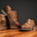 Milo Cap-Toe Derbies | Men's Classic Smart Shoes | Genuine Leather Smart Casual UK