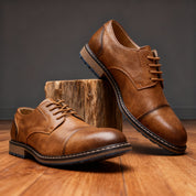 Marlowe Cap-Toe Derbies | Men's Classic Smart Shoes | Genuine Leather Smart Casual UK