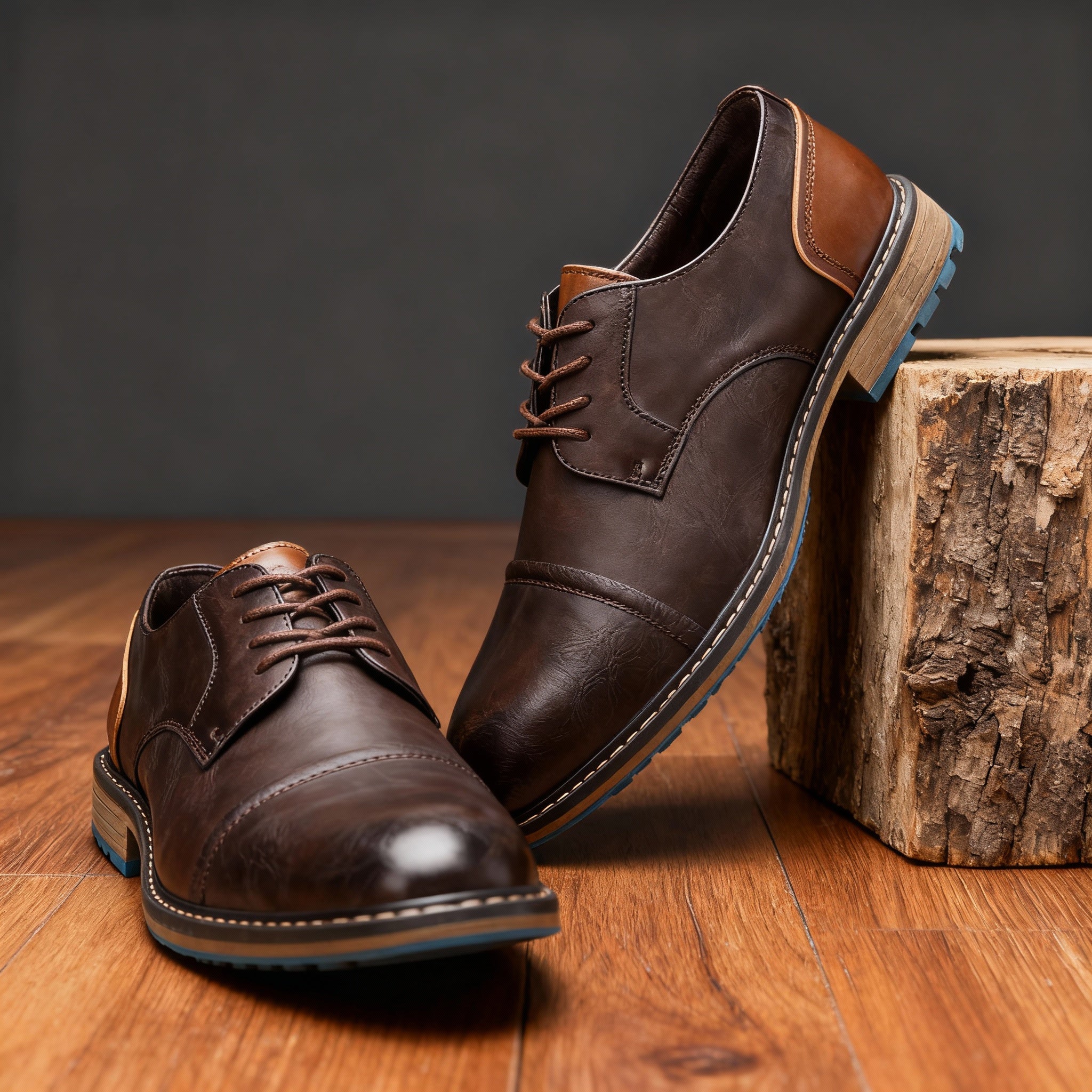 Marlowe Cap-Toe Derbies | Men's Classic Smart Shoes | Genuine Leather Smart Casual UK