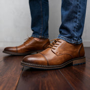 Milo Cap-Toe Derbies | Men's Classic Smart Shoes | Genuine Leather Smart Casual UK