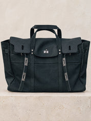 Lucienne Canvas Tote Bag – Premium Structured Handbag with Flap Detail and Gold Hardware