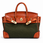 Vivienne Top Handle Tote – Structured Leather & Canvas Handbag Premium Autumn Winter