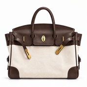 Vivienne Top Handle Tote – Structured Leather & Canvas Handbag Premium Autumn Winter