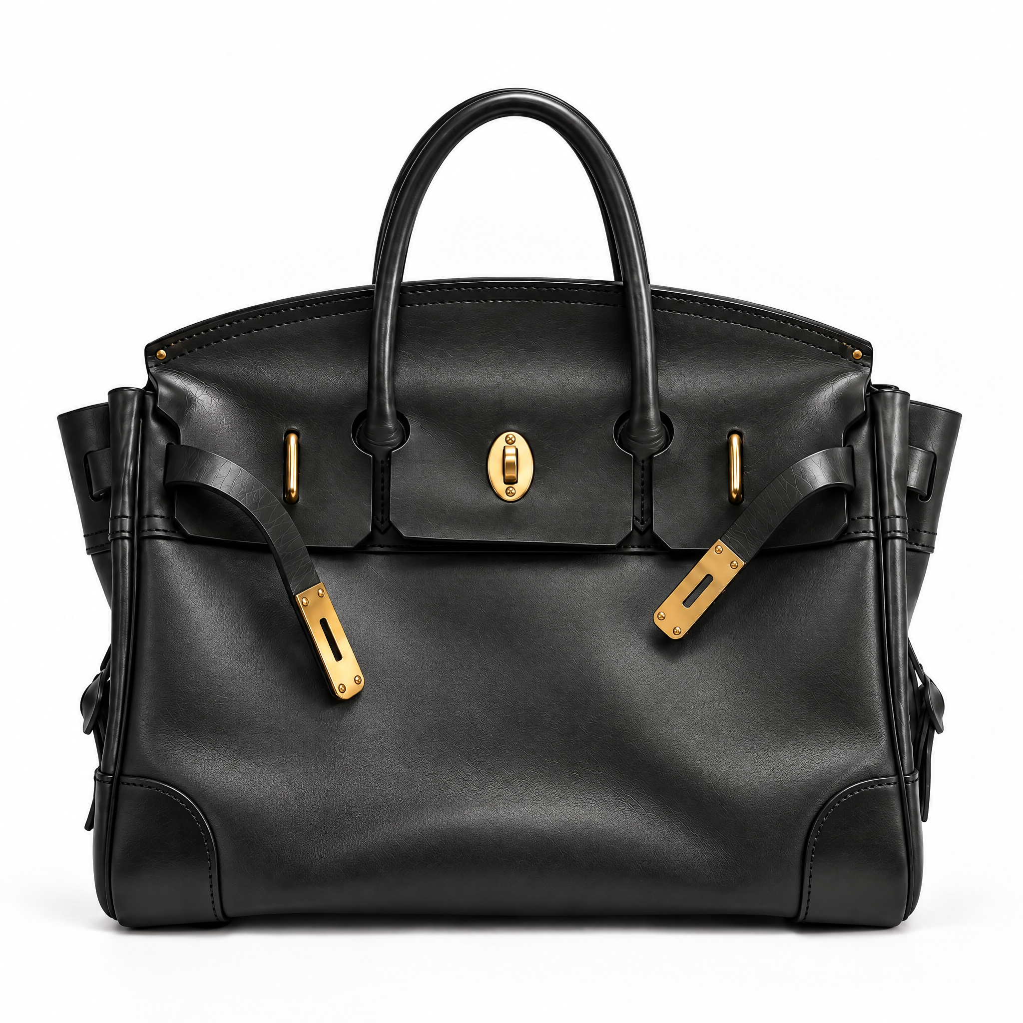 Vivienne Top Handle Tote – Structured Leather & Canvas Handbag Premium Autumn Winter