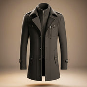 Callum Virgin Wool Coat | Men's Wool Overcoat | Classic Double-Breasted Winter Coat UK
