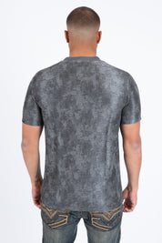 Washed Effect Graphic Tee | T-Shirt | Men's Cotton Grey Casual