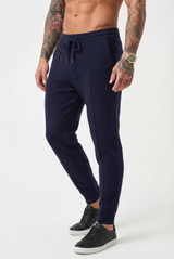 Cloud Men's Merino Wool Trousers in Navy | Luxury Soft Smart Bottoms UK