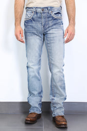 Holt Flat Chevron Bootcut Jeans | Jeans | Men's Light Blue Bootcut