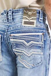 Holt Flat Chevron Bootcut Jeans | Jeans | Men's Light Blue Bootcut