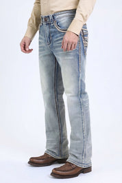 Holt Summit Chevron Bootcut Jeans | Jeans | Men's Light Blue Bootcut