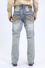Holt Summit Chevron Bootcut Jeans | Jeans | Men's Light Blue Bootcut