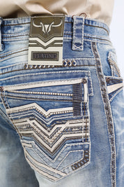 Holt Summit Chevron Bootcut Jeans | Jeans | Men's Light Blue Bootcut