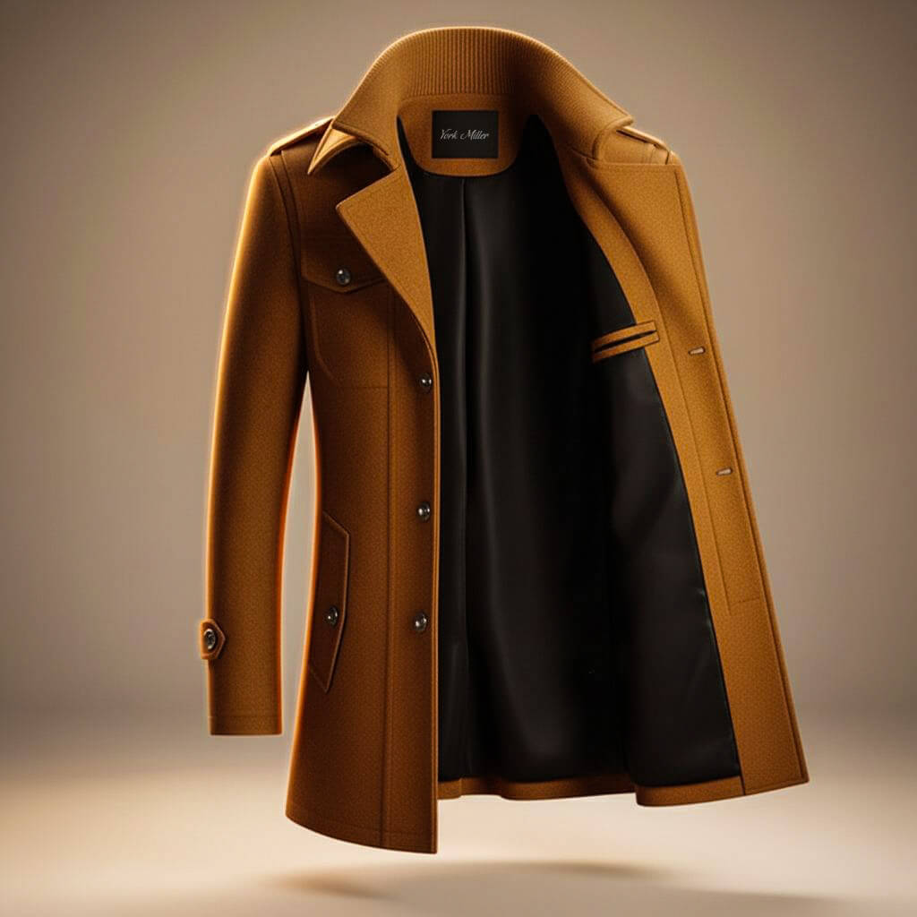 Callum Virgin Wool Coat | Men's Wool Overcoat | Classic Double-Breasted Winter Coat UK
