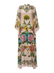 Exquisite Sunshine Floral Print Flowing Maxi Dress | Women's Floral Print Maxi Dress | Elegant Boho Holiday Dress UK