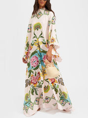 Exquisite Sunshine Floral Print Flowing Maxi Dress | Women's Floral Print Maxi Dress | Elegant Boho Holiday Dress UK