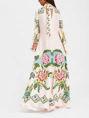 Exquisite Sunshine Floral Print Flowing Maxi Dress | Women's Floral Print Maxi Dress | Elegant Boho Holiday Dress UK
