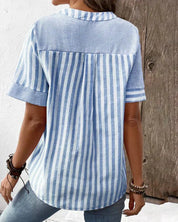 Anya Striped Blouse | Women's Striped Summer Blouse | Casual Relaxed Fit Top UK