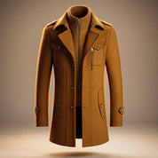Callum Virgin Wool Coat | Men's Wool Overcoat | Classic Double-Breasted Winter Coat UK