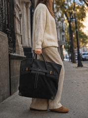 Juliette Suede Tote Bag – Luxury Structured Handbag Premium Quality Autumn Winter